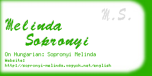 melinda sopronyi business card